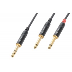 PD Connex Cable 6.3 Stereo a 2 Jack 6.3 Mono 1,5m